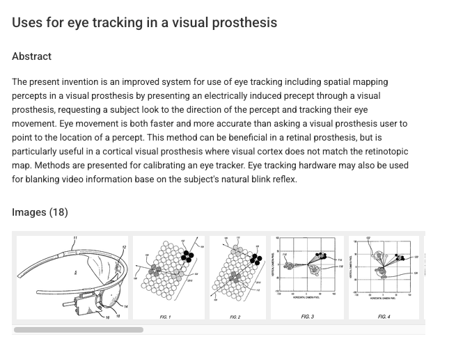 Uses for eye tracking in a visual prosthesis